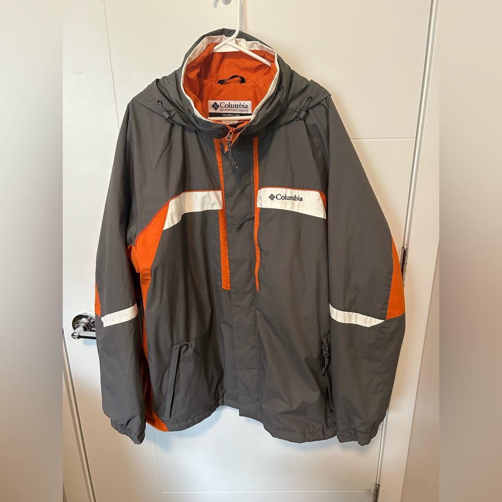 Columbia Men’s Ski Coat rust orange/gray/white size XXL